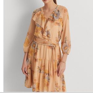 Lauren Ralph Lauren Peach Floral Mini Dress